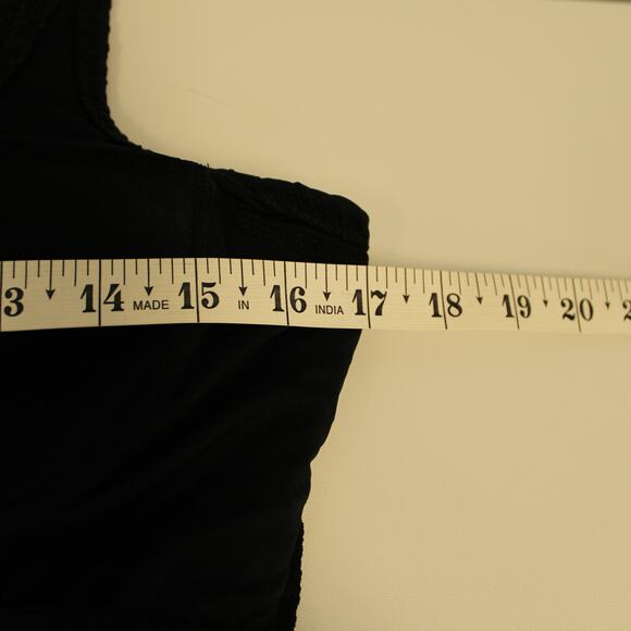 Lands' End Black Textured One Piece Swimsuit Womens Tall Size 12L Lined Bra - Picture 10 of 11